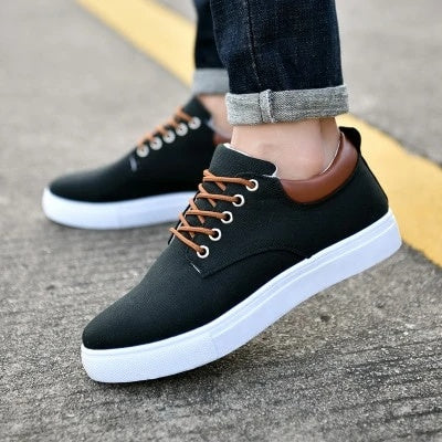 Loom & Soul™ Men’s Breathable Canvas Sneakers – Lightweight Casual Sport Shoes for Everyday Comfort