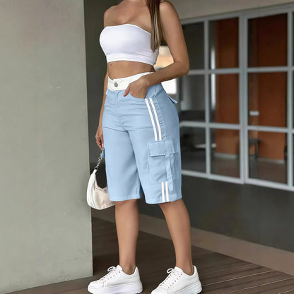 Women’s Cropped High-Waist Pants – European Casual Fit