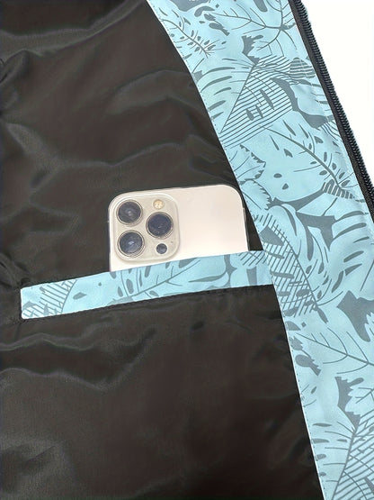 Men’s Printed Baseball Jacket – Zip-Up Casual Lightweight Street Coat