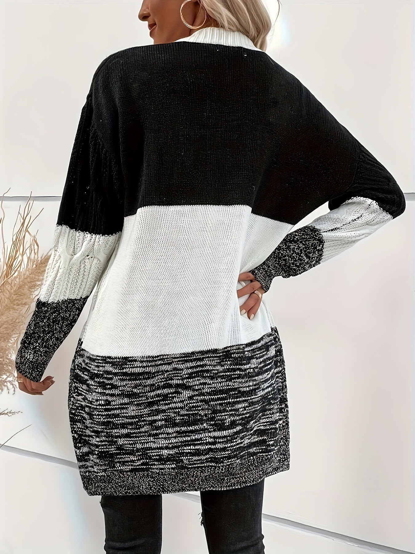 Gilet Chic Contrasté – Tricot Col V Color Block