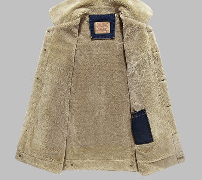 Loom & Soul Men’s 100% Cotton Coat – Classic Warm Lined Jacket for Autumn & Winter | Timeless Casual Outerwear