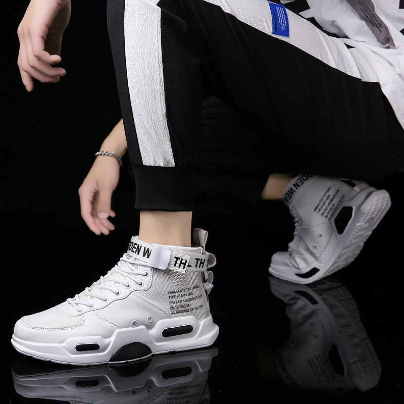 Loom & Soul Men’s Air Force One Canvas Sneakers – High-Top Non-Slip Casual Shoes with PU Sole