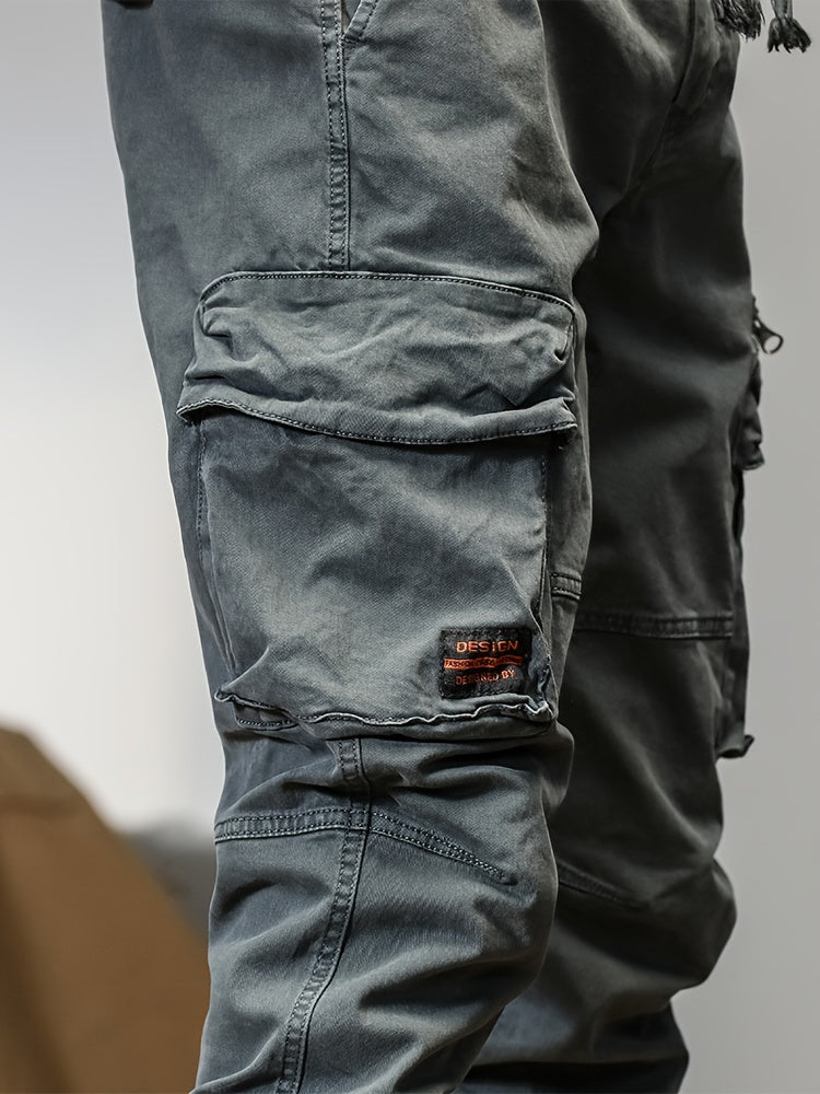 Men’s Multi-Pocket Work Pants – Outdoor Casual Cargo Trousers with Stretch
