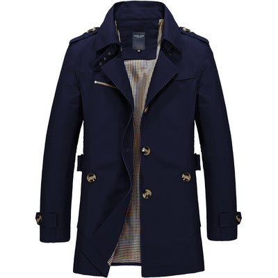 Chaqueta Trench con Capucha de Largo Medio para Hombre – Abrigo Casual con Cuello Alto