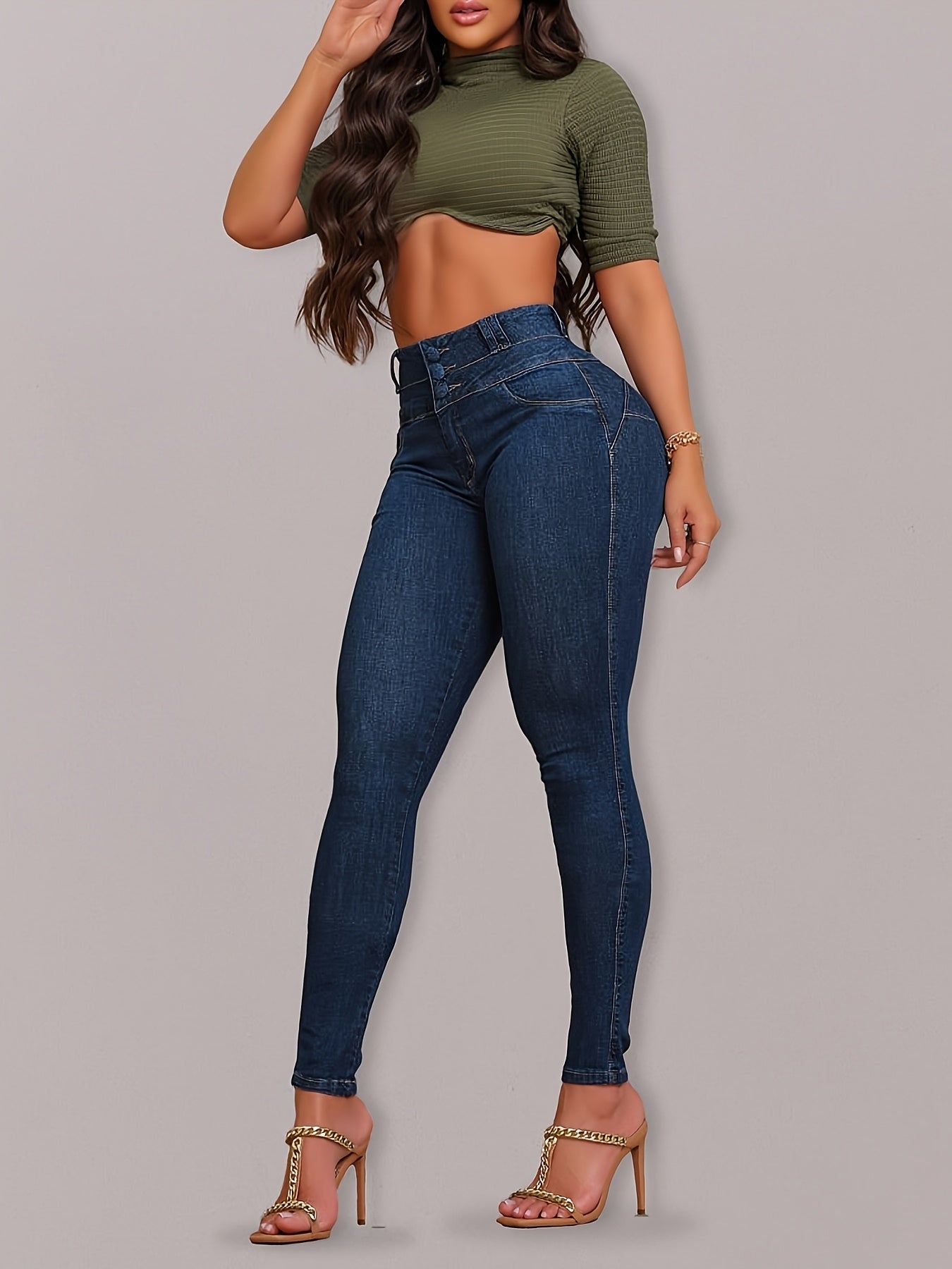 Women’s High-Waist Skinny Jeans – Stretch Denim Butt-Lift Fit