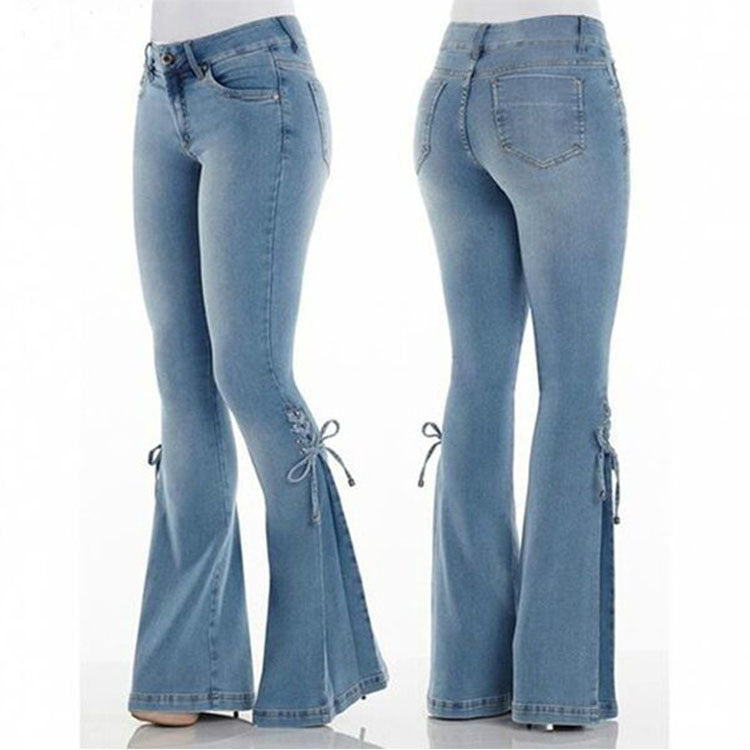 Loom & Soul™ Mid-Waist Stretch Jeans – Women’s Slim Fit Distressed Denim Pants