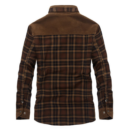 Loom & Soul™ Men’s Winter Plaid Jacket – Thick Cotton Fleece-Lined Military Coat for Warmth & Classic Style