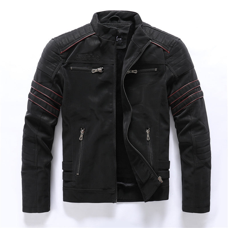 Loom & Soul™ Men’s Fashion PU Leather Jacket – Classic Street Style Biker Coat with Modern Edge