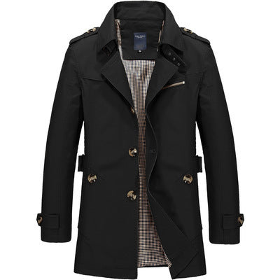 Chaqueta Trench con Capucha de Largo Medio para Hombre – Abrigo Casual con Cuello Alto