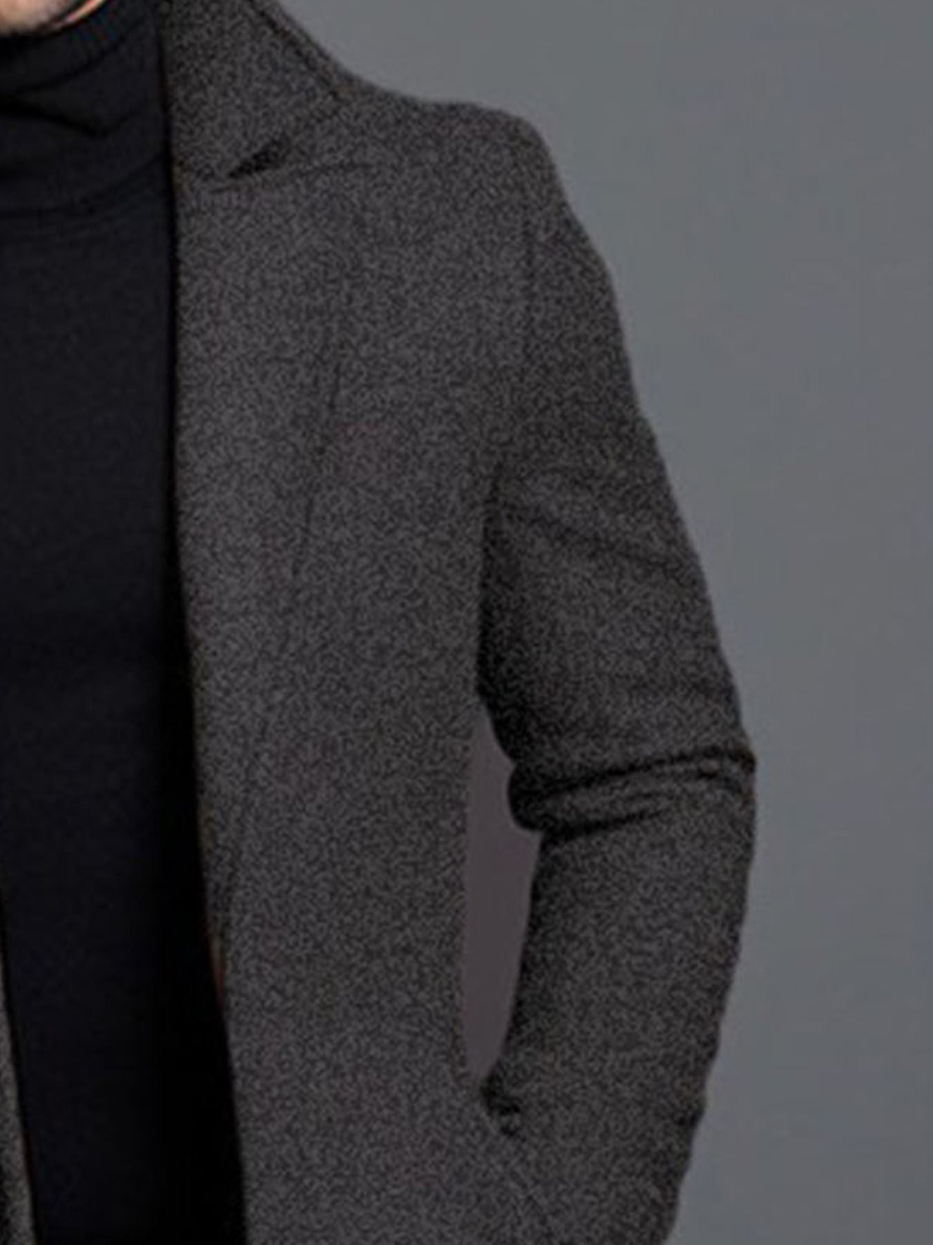 Manteau Classique à Revers pour Homme – Veste d'Hiver à Simple Boutonnage