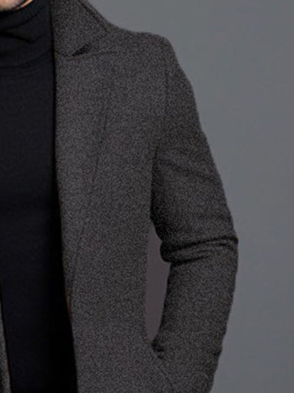 Manteau Classique à Revers pour Homme – Veste d'Hiver à Simple Boutonnage