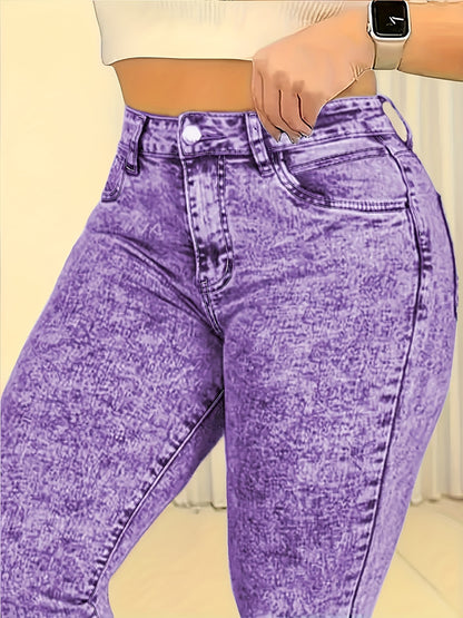 Jeans moulant taille haute flocon de neige – Coupe 9/10 extensible