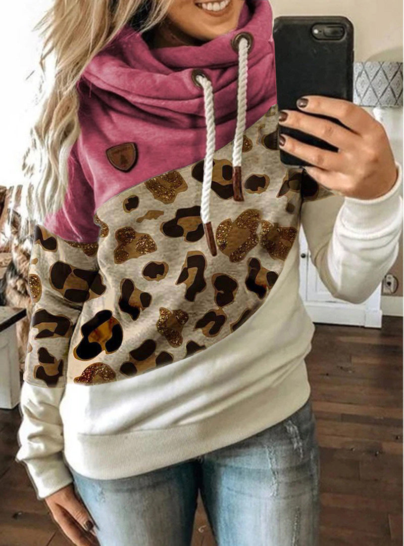 Sudadera polar con capucha estampada para mujer - Corte urbano holgado e informal