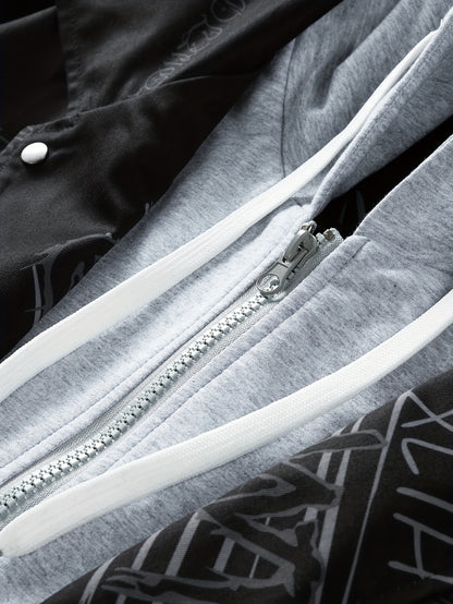 Loom & Soul Men’s Cartoon Print Zip Hoodie – Youth Streetwear Jacket