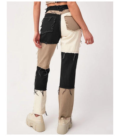 Loom & Soul™ Raw Edge Straight-Leg Jeans – Women’s High-Waist Stretch Denim