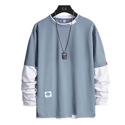 Pull ras du cou à manches longues pour homme – Coupe décontractée