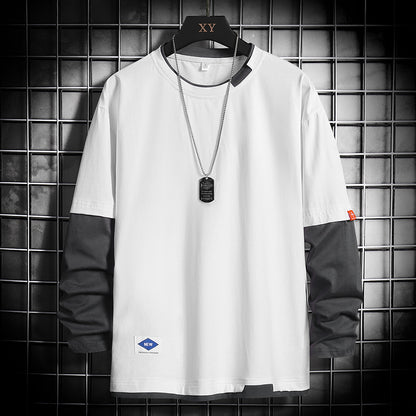 Pull ras du cou à manches longues pour homme – Coupe décontractée
