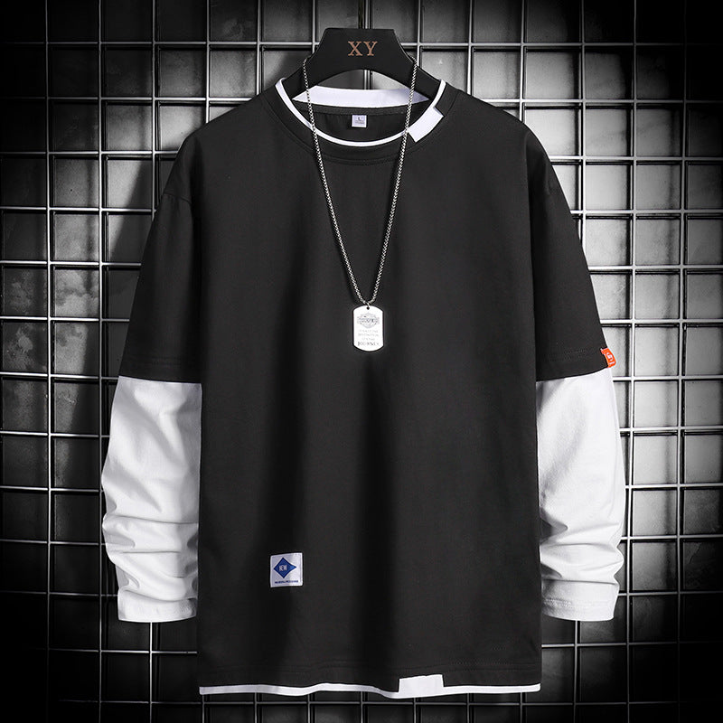 Pull ras du cou à manches longues pour homme – Coupe décontractée