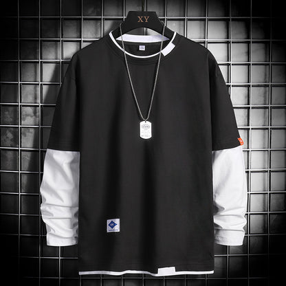 Pull ras du cou à manches longues pour homme – Coupe décontractée