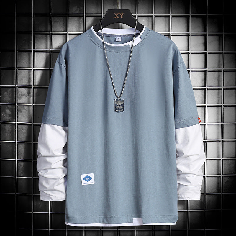 Pull ras du cou à manches longues pour homme – Coupe décontractée