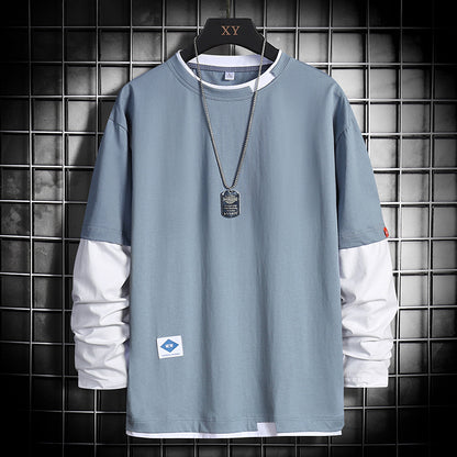 Pull ras du cou à manches longues pour homme – Coupe décontractée