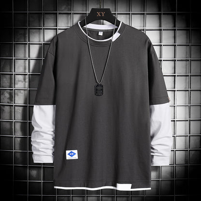 Pull ras du cou à manches longues pour homme – Coupe décontractée