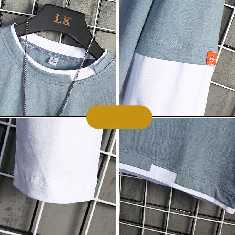 Pull ras du cou à manches longues pour homme – Coupe décontractée