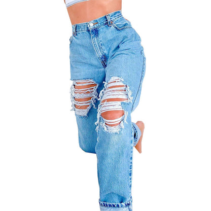Loom & Soul Women’s Ripped Denim Jeans – High Stretch Slim Fit Pants