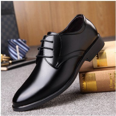 Loom & Soul™ Men’s Pointed Toe Shoes – Classic Lace-Up Leather Style with Breathable Lining & Rubber Sole