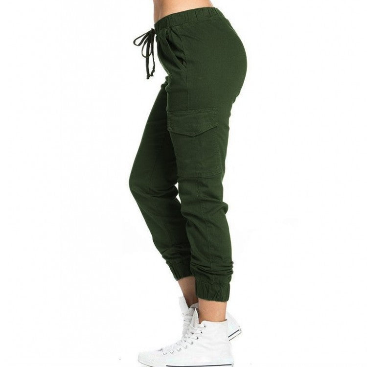 Loom & Soul Women’s Elastic Waist Corset Trousers – Loose Casual Pants with Mid-Waist Fit and Stretch Polyester-Spandex Blend