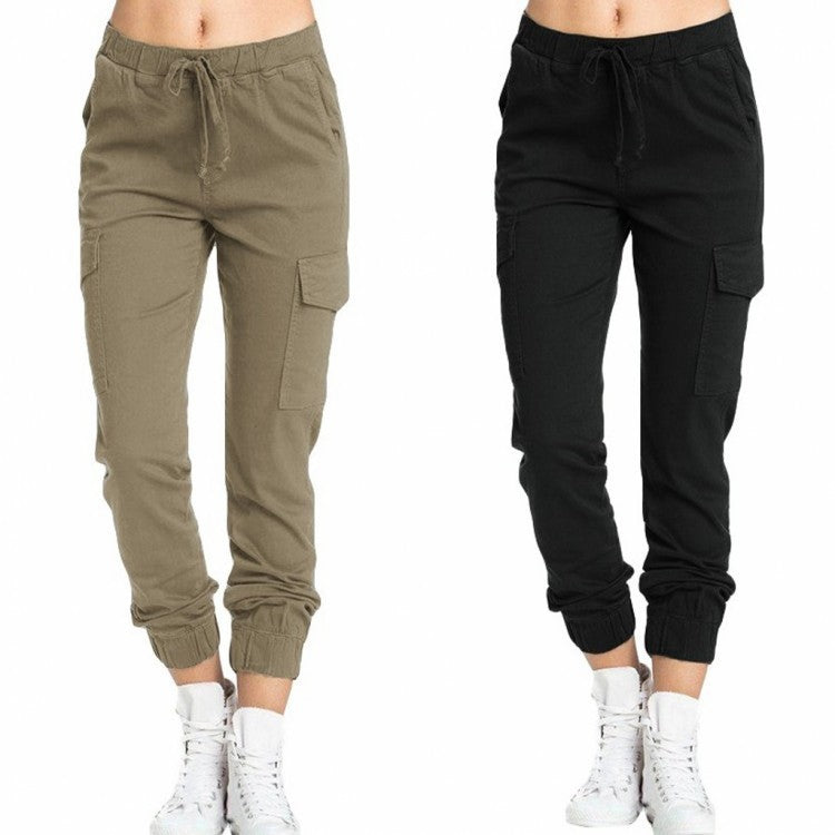 Loom & Soul Women’s Elastic Waist Corset Trousers – Loose Casual Pants with Mid-Waist Fit and Stretch Polyester-Spandex Blend