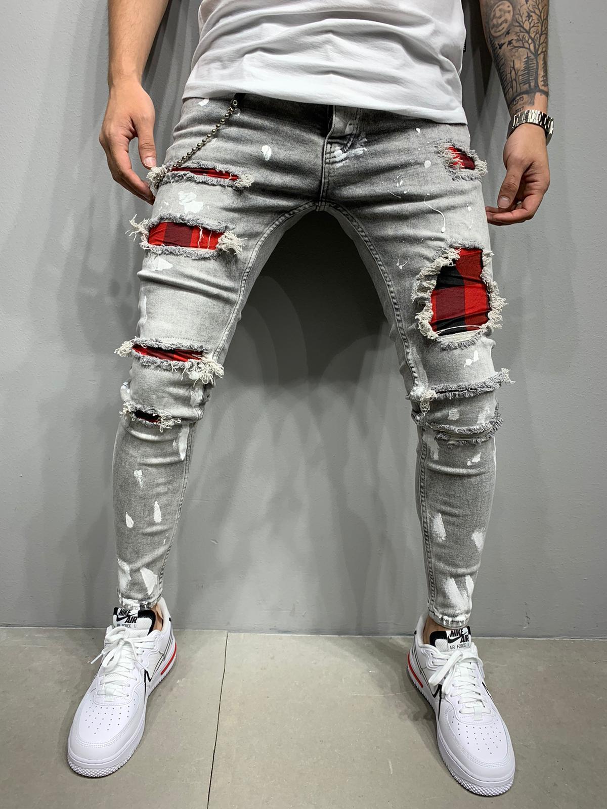 Loom & Soul™ Painted Denim Jeans – Men’s Slim-Fit Streetwear Jeans