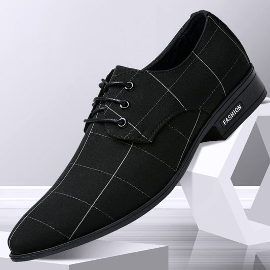 Loom & Soul™ Men’s Leather & Canvas Dress Shoes – Lightweight Breathable Business Casual Shoes for Everyday Elegance