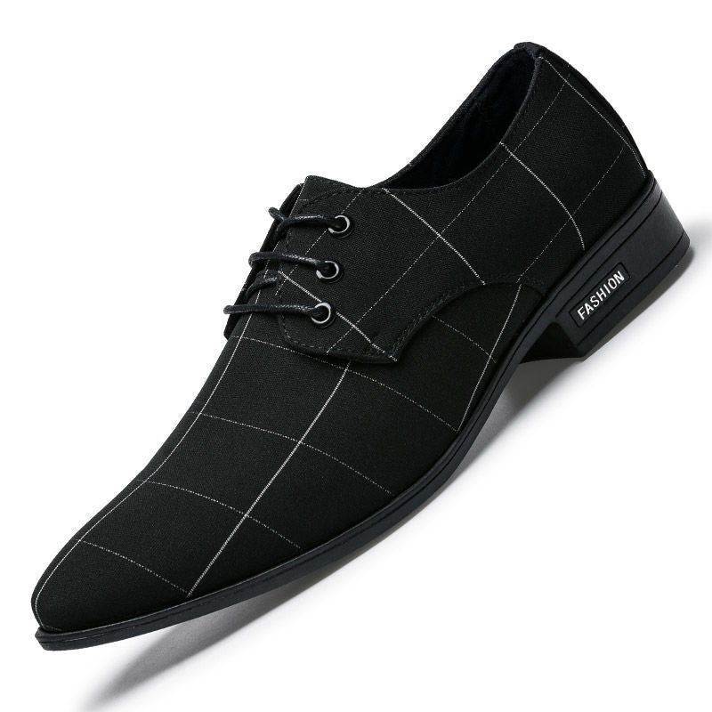 Loom & Soul™ Men’s Leather & Canvas Dress Shoes – Lightweight Breathable Business Casual Shoes for Everyday Elegance