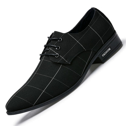 Loom & Soul™ Men’s Leather & Canvas Dress Shoes – Lightweight Breathable Business Casual Shoes for Everyday Elegance