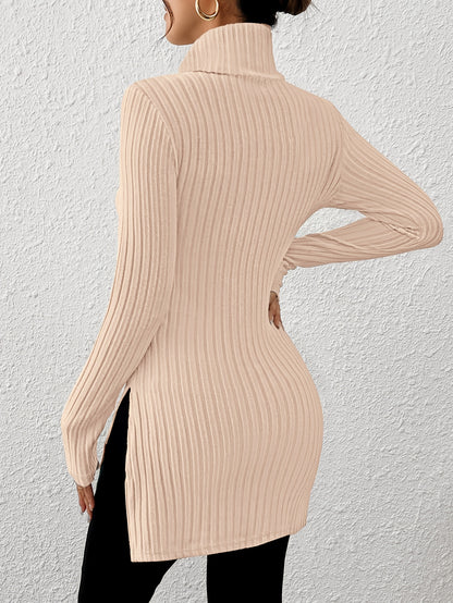 Women’s Elegant Turtleneck Top – Soft Long Sleeve High-Neck Knit