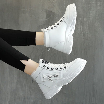 Women’s Winter Platform Boots – Non-Slip Lace-Up Warm Casual Winter Shoes