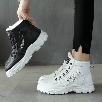 Women’s Winter Platform Boots – Non-Slip Lace-Up Warm Casual Winter Shoes