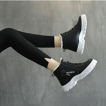 Women’s Winter Platform Boots – Non-Slip Lace-Up Warm Casual Winter Shoes