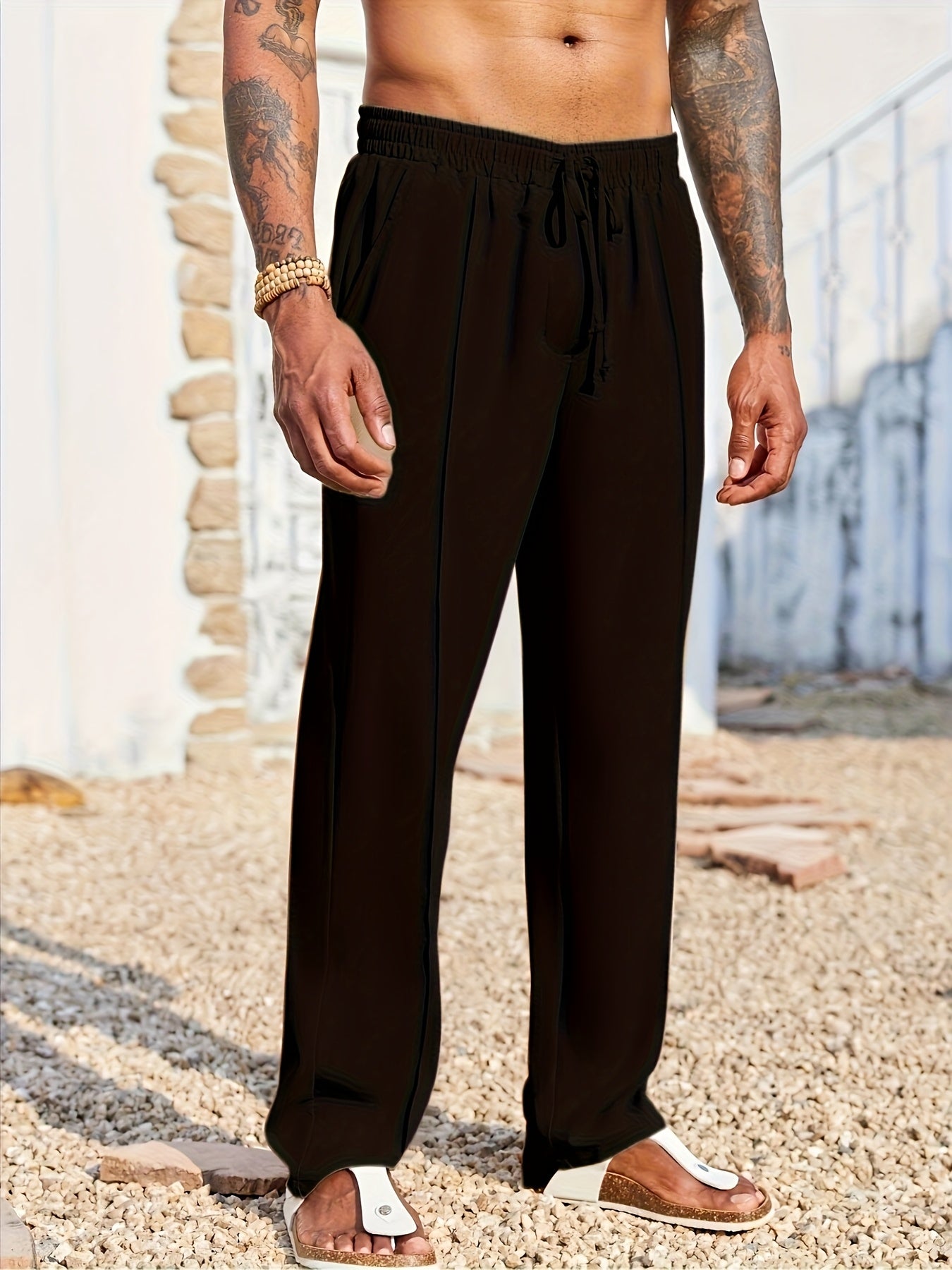 Pantalon décontracté en velours côtelé pour homme – Coupe droite ajustée, anti-plis