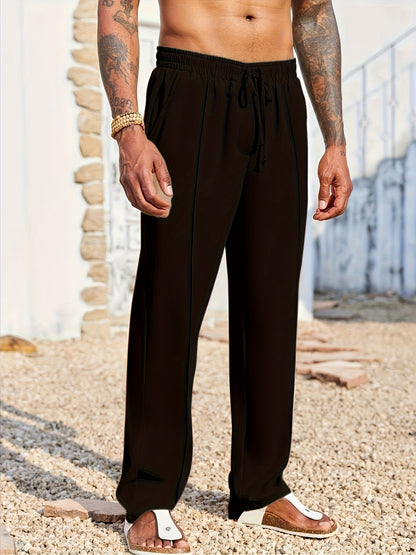 Pantalon décontracté en velours côtelé pour homme – Coupe droite ajustée, anti-plis