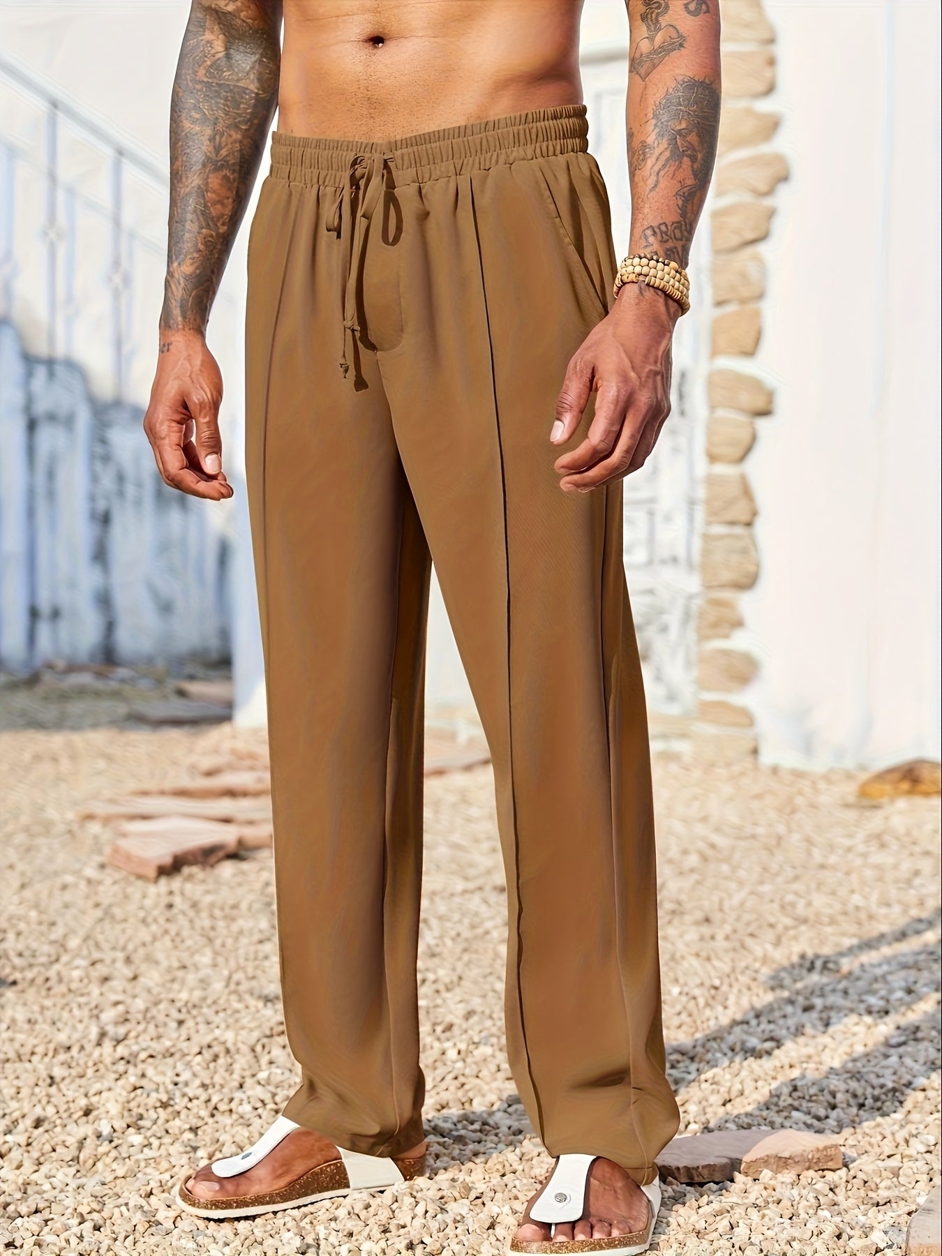 Pantalon décontracté en velours côtelé pour homme – Coupe droite ajustée, anti-plis