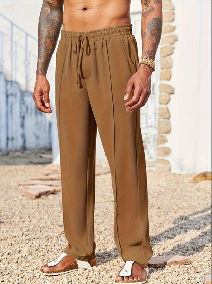 Pantalon décontracté en velours côtelé pour homme – Coupe droite ajustée, anti-plis