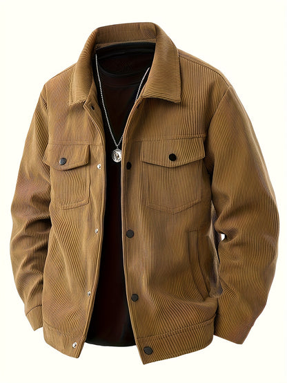 Veste d'hiver coupe-vent pour homme – Manteau en velours côtelé isolé