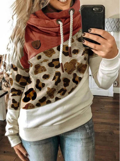 Sudadera polar con capucha estampada para mujer - Corte urbano holgado e informal