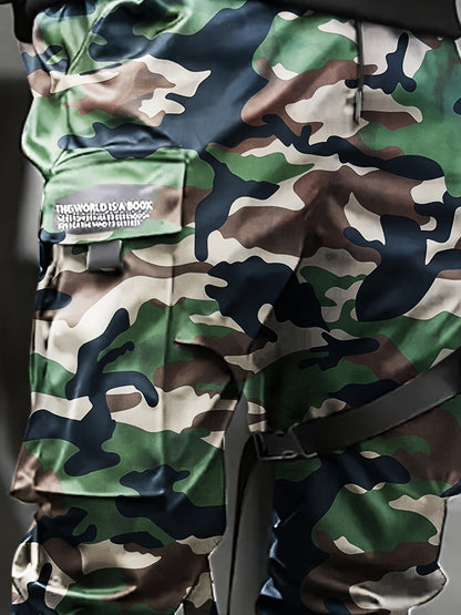 Men’s Camouflage Cargo Pants – Multi-Pocket Loose Street Trousers