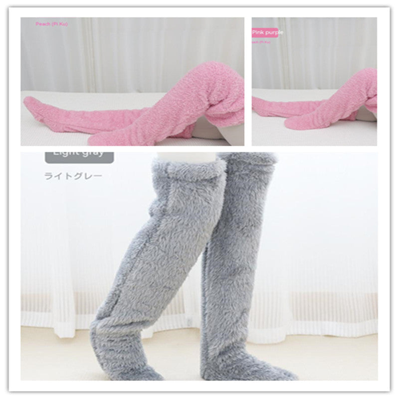 Loom & Soul™ Over-Knee Fuzzy Long Socks – Unisex Winter Warm Sleeping & Home Stockings