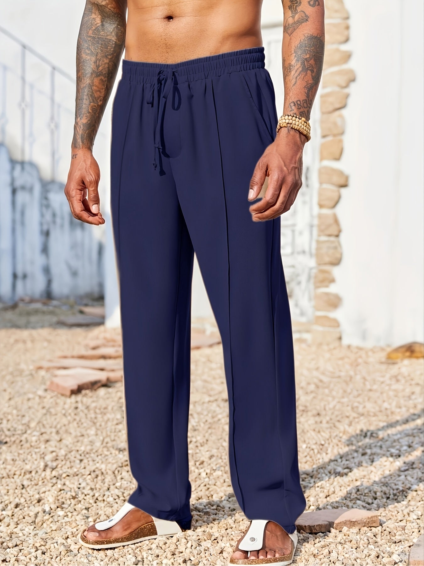 Pantalon décontracté en velours côtelé pour homme – Coupe droite ajustée, anti-plis