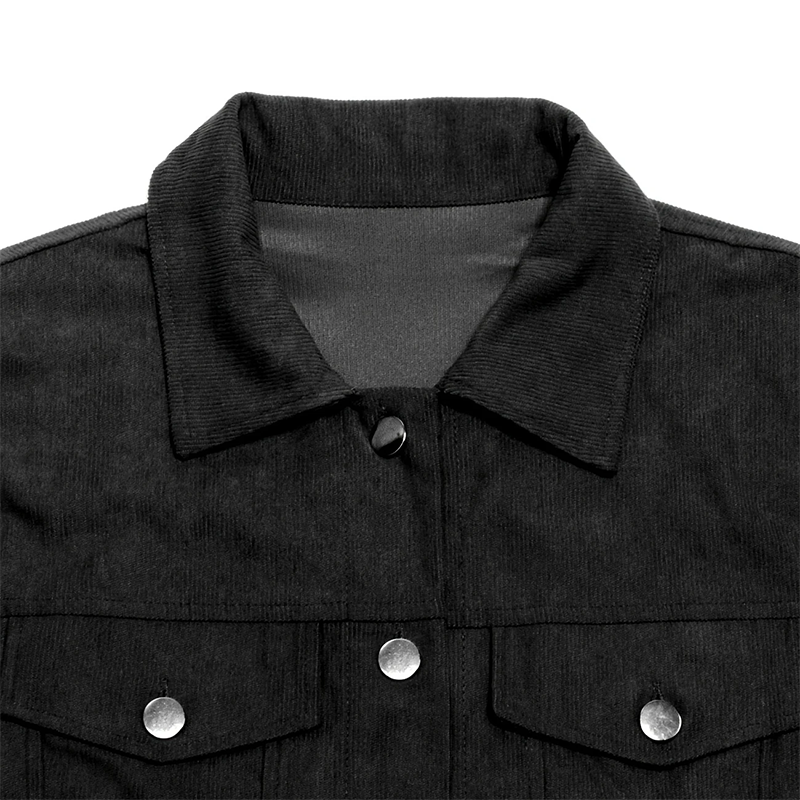 Chaqueta de pana abotonada para mujer – Ropa de abrigo informal ligera