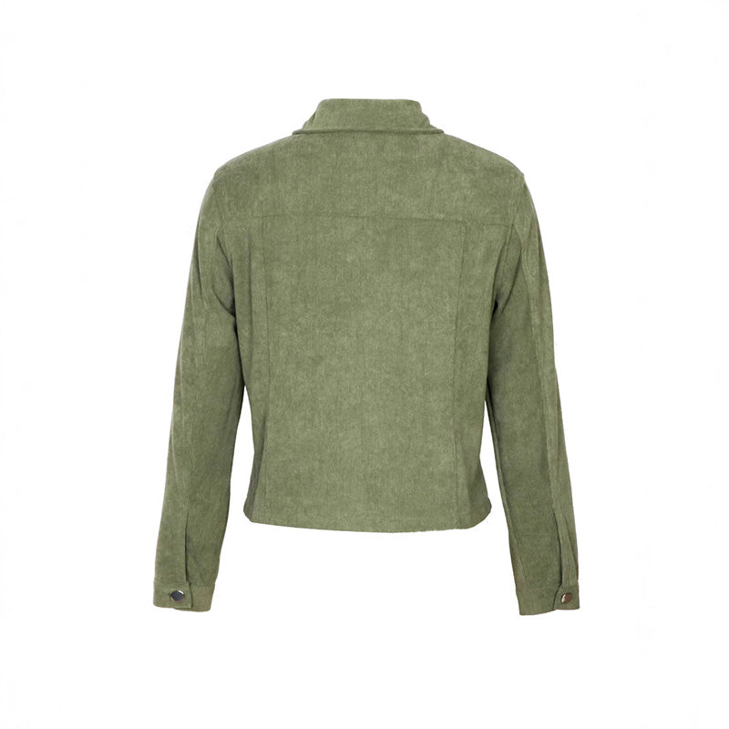 Chaqueta de pana abotonada para mujer – Ropa de abrigo informal ligera